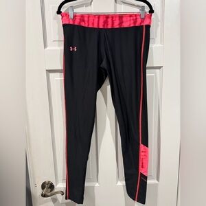 Under Armour Black/Pink Coldgear UA Compression Tight L XL Active Run walk